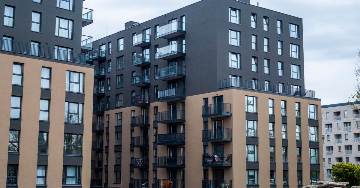 Contemporary residential apartment complex with modern architecture design.