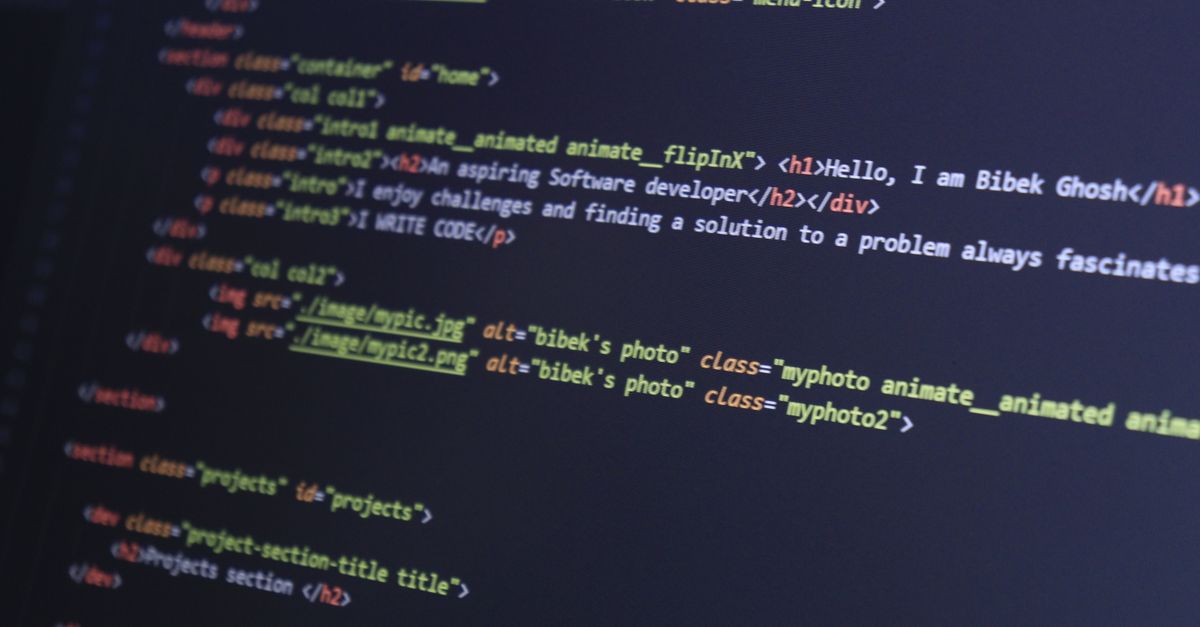 Colorful HTML code displayed on a computer screen for programming projects.