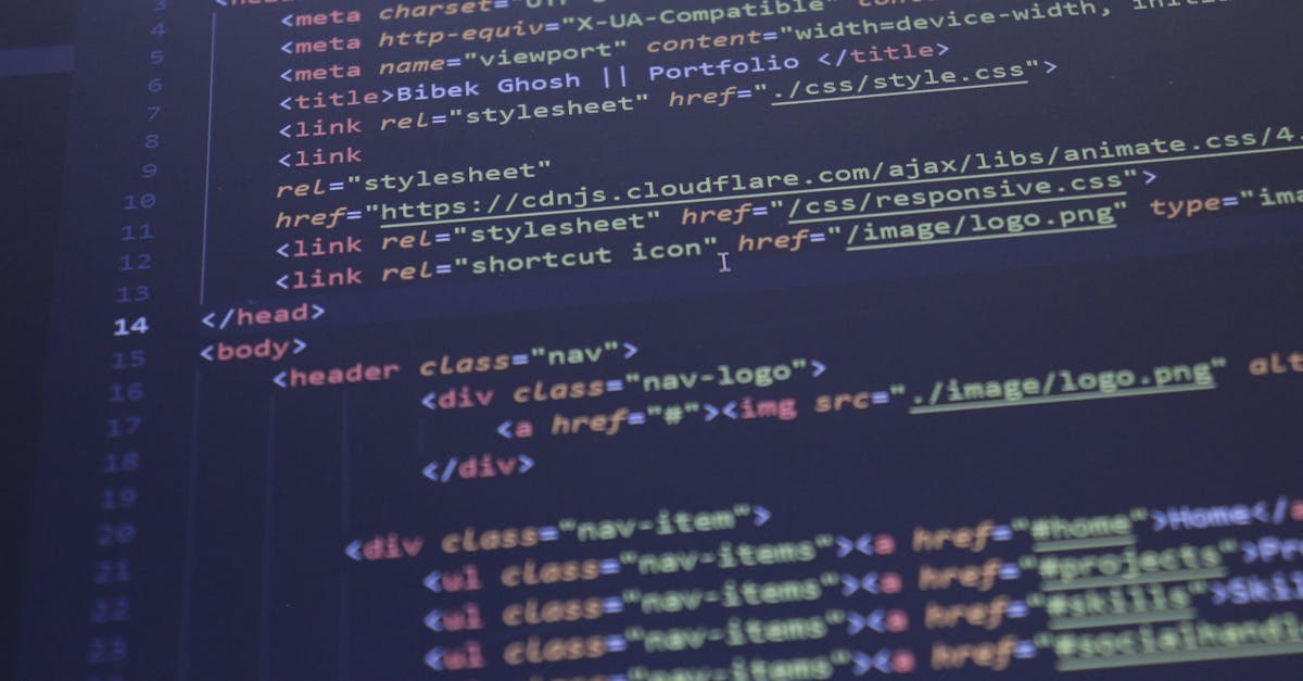 Close-up view of HTML and CSS code displayed on a computer screen, ideal for programming and technology themes.
