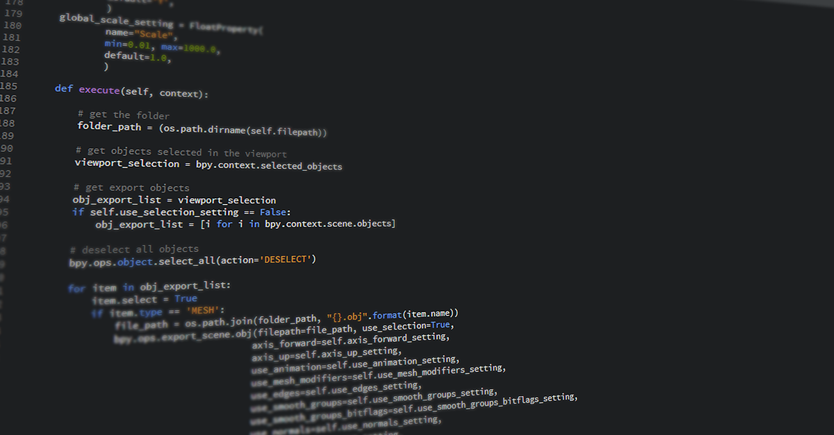 Close-up view of Python code on a computer screen, reflecting software development and programming.